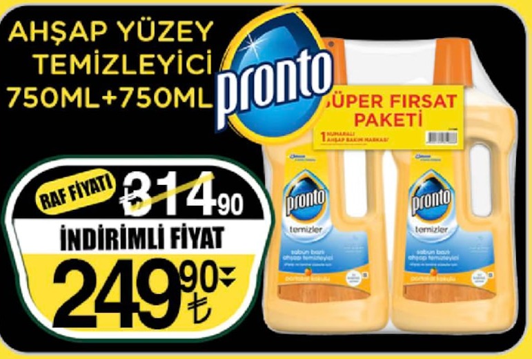 Pronto Ahşap Yüzey Temizleyici 750Ml+750Ml