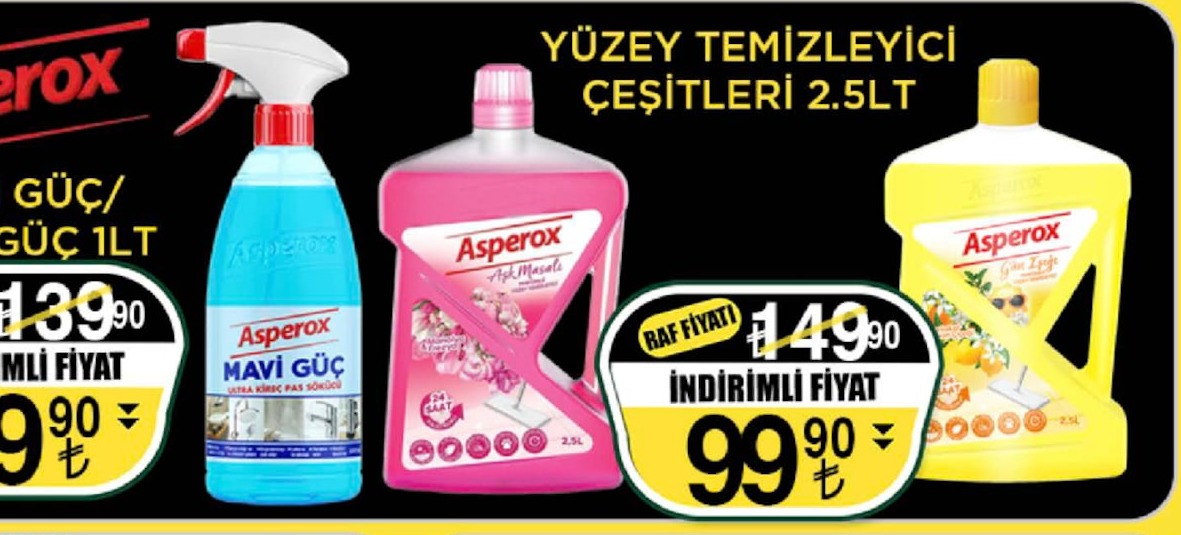 Asperox Yüzey Temizleyici Çeşitleri 2.5Lt