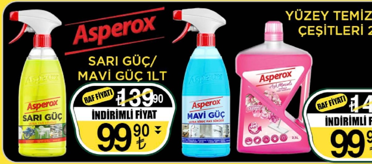 Asperox Yüzey Temizleyici Çeşitleri 2Lt