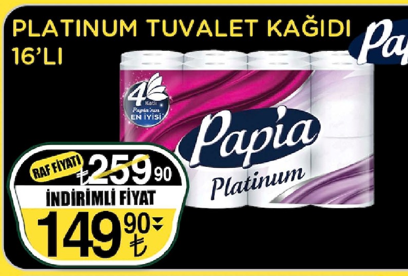 Papia Platinum Tuvalet Kağıdı 16'Lı