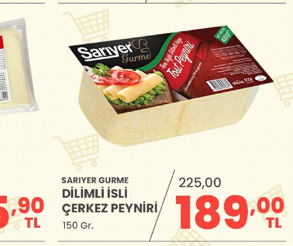 Sariyer Gurme Dilimli Isli Çerkez Peyniri 150 Gr.