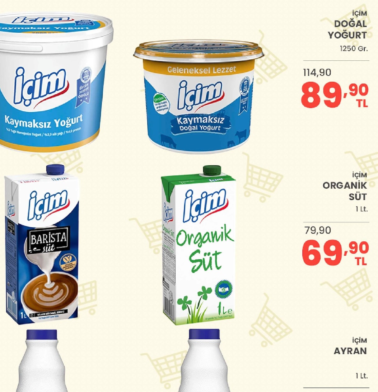 İçim Doğal Yoğurt 1250 Gr.
