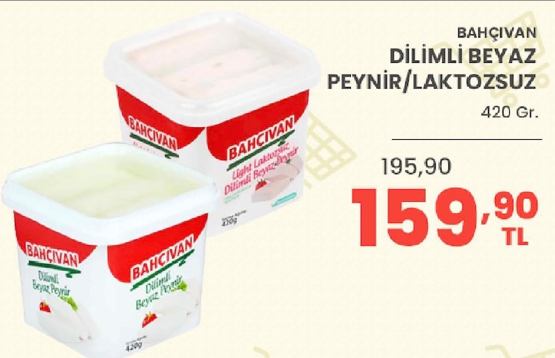 Bahçıvan Dilimli Beyaz Peynir/Laktozsuz 420G