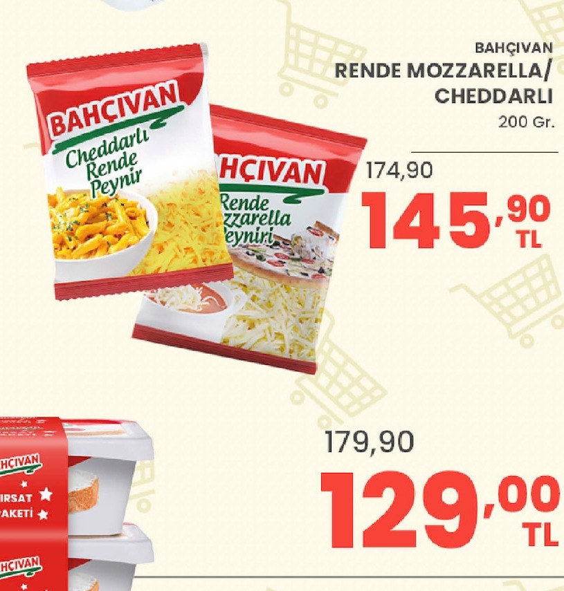 Bahçıvan Rendelenmiş Mozzarella/Cheddar Peyniri 200Gr