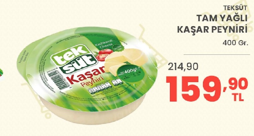 Teksüt Tam Yağli Kaşar Peyniri 400G