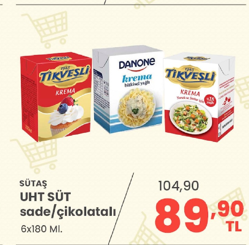 Sütaş Uht Süt Sade/Çikolatalı 6X180 Ml.