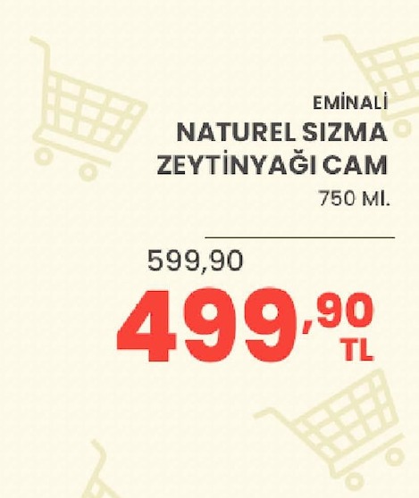 Emin Ali Natürel Sızma Zeytinyağı Cam 750 Ml