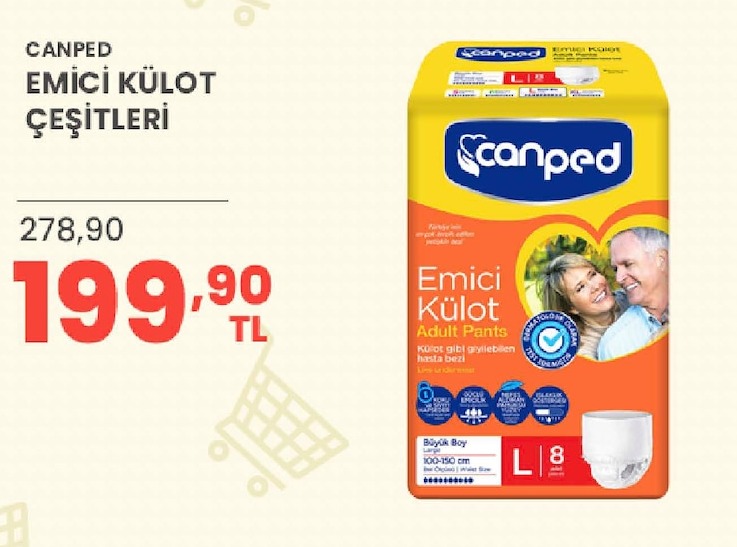 Canped Emici Külot Çeşitleri L 8'Li
