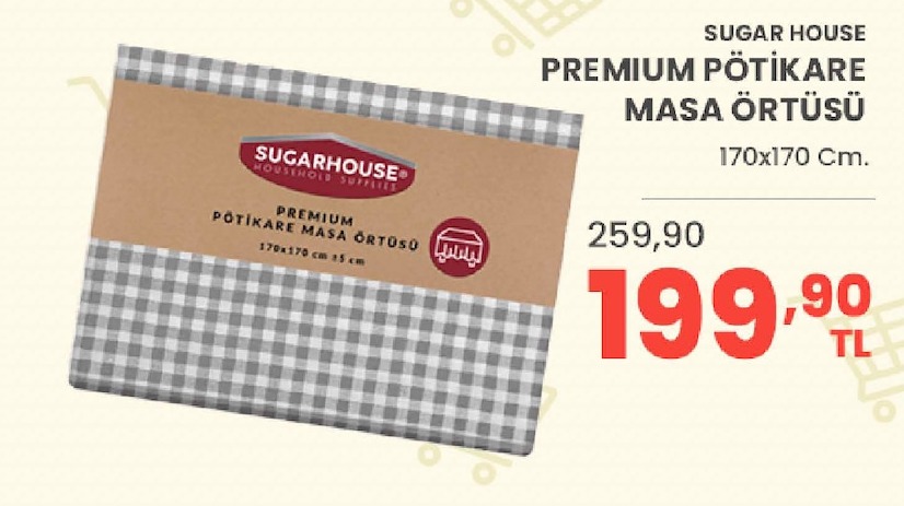 Sugar House Premium Pötikare Masa Örtüsü 170X170 Cm