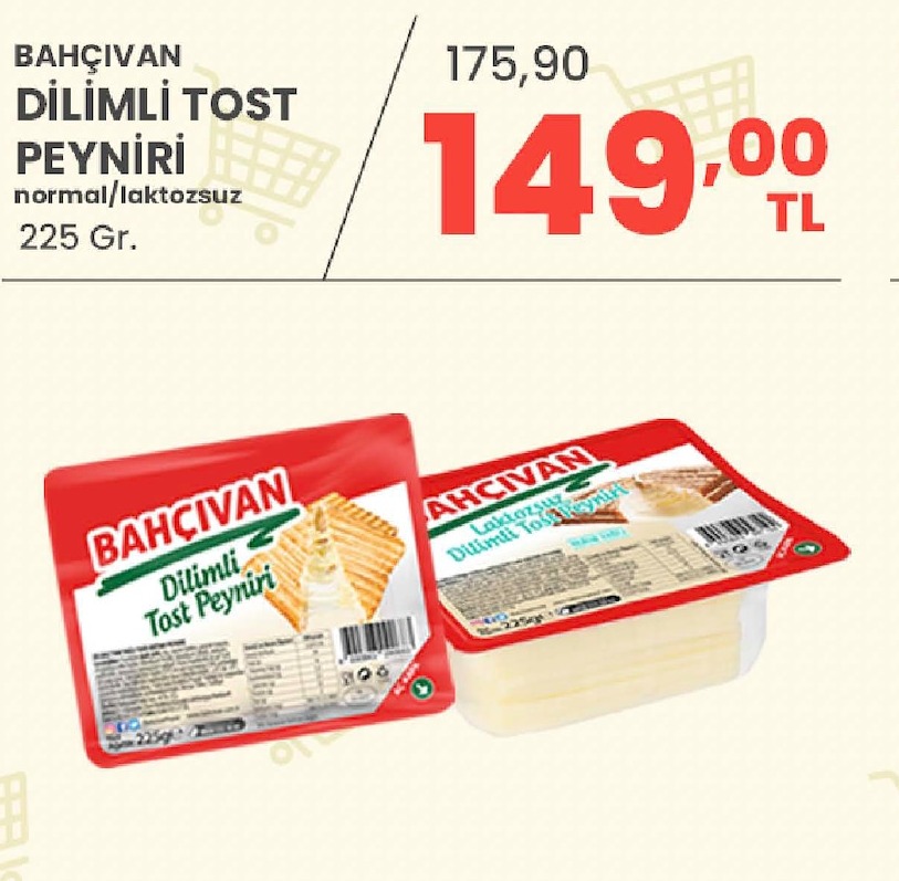 Bahçıvan Dilimli Tost Peyniri 225 Gr.