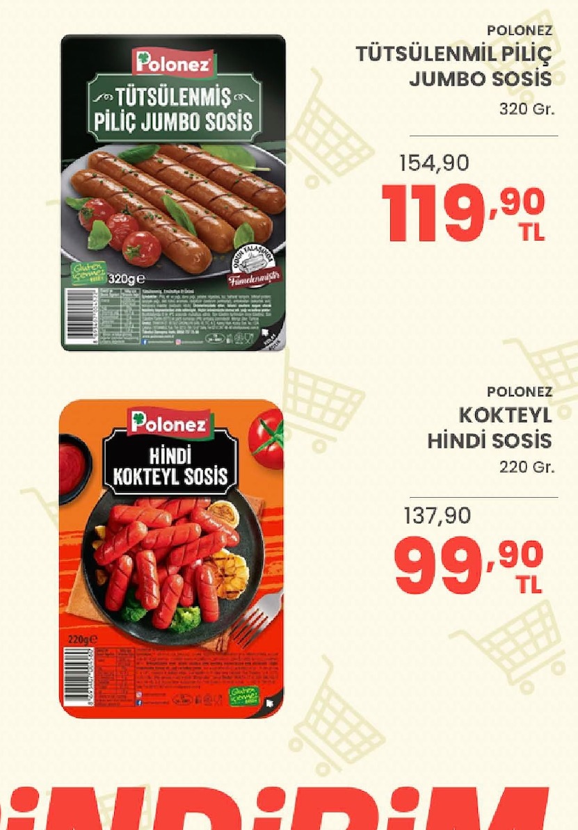 Polonez Tütsülenmiş Piliç Jumbo Sosis 320 Gr.