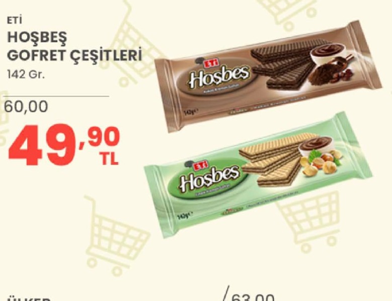 Eti Hoşbeş Gofret Çeşitleri 142 Gr