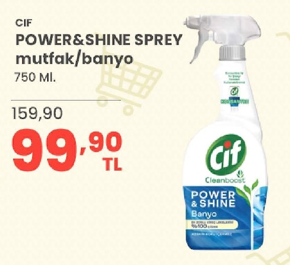 Cif Power&Shine Sprey Mutfak/Banyo 750 Ml