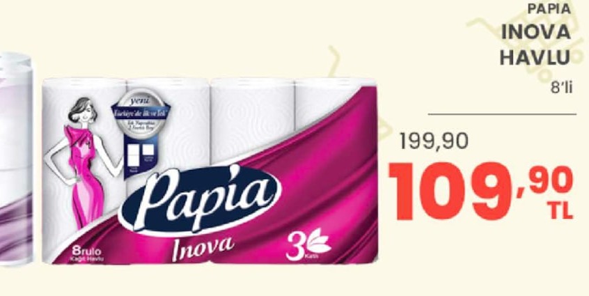 Papia Inova Havlu 8'Li