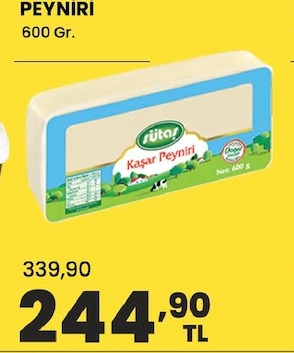 Sutas Kaşar Peyniri 600 Gr.