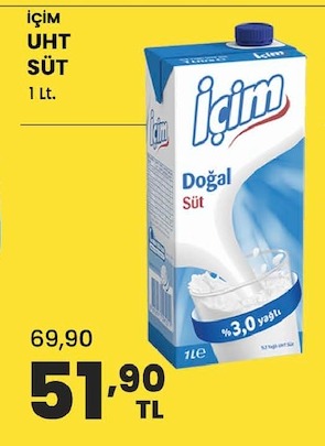 İçim Uht Süt 1 Lt.