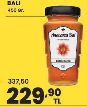 Anavarza Bal Süzme Çiçek 450 Gr