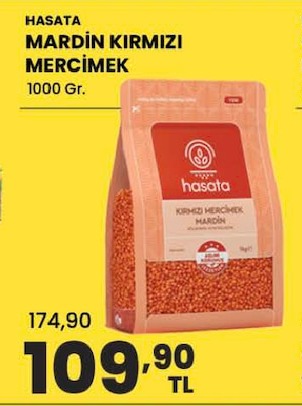 Hasata Mardin Kirmizi Mercimek 1000 Gr