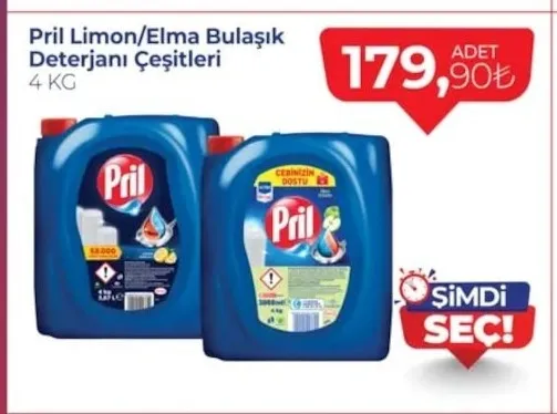 Pril Limon/Elma Bulaşık Deterjanı Çeşitleri 4 Kg