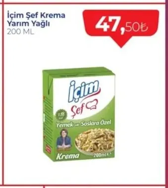Içim Şef Krema Yarım Yağlı 200 Ml