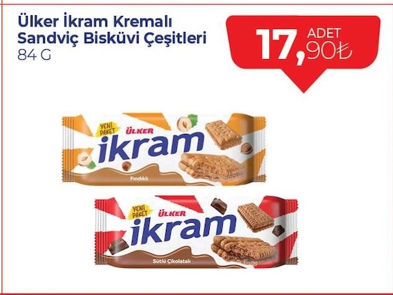 Ülker İkram Kremalı Sandviç Bisküvi Çeşitleri 84 G