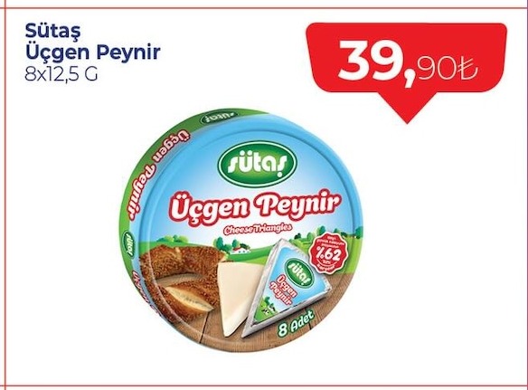 Sütaş Üçgen Peynir 8X12,5 G