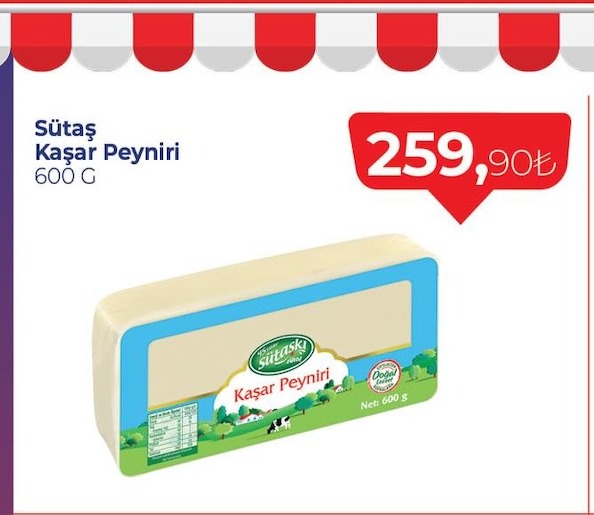 Sütaş Kaşar Peyniri 600 G