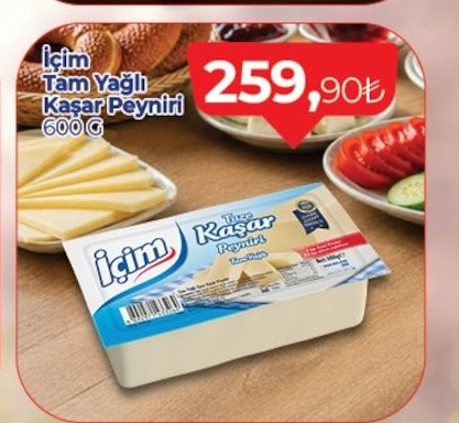 İçim Tam Yağlı Kaşar Peyniri 600 G