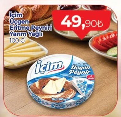 İçim Üçgen Eritme Peyniri Yarım Yağlı 100G