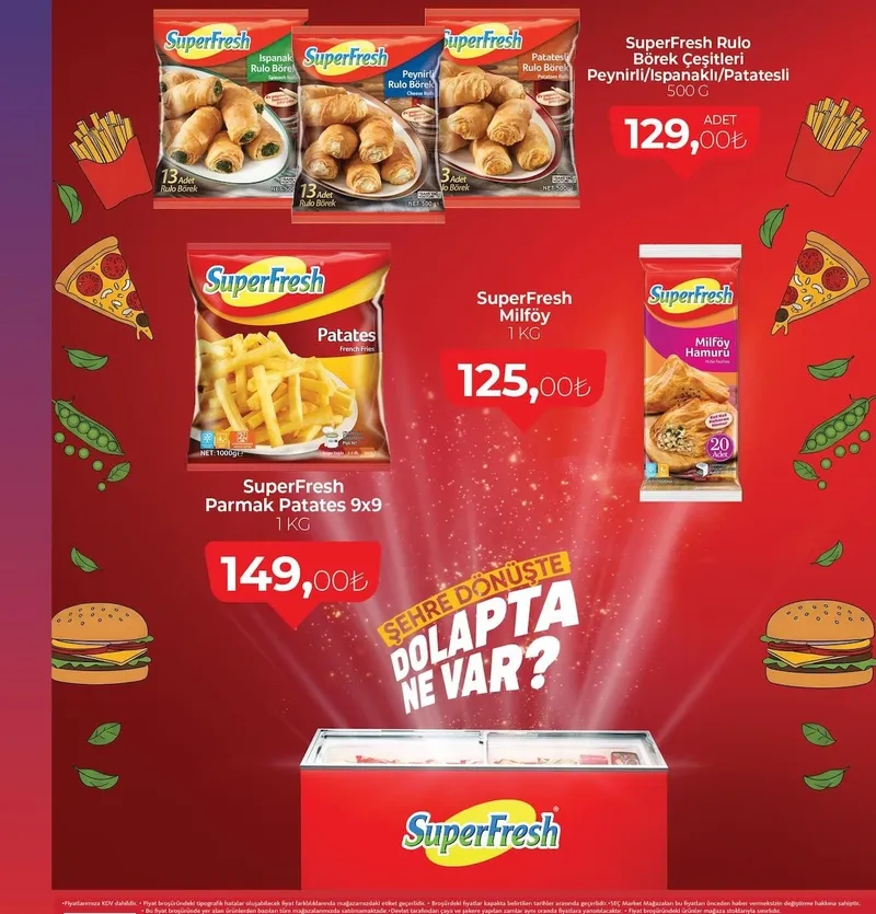 Superfresh Rulo Börek Çeşitleri Peynirli/Ispanaklı/Patatesli 500 G