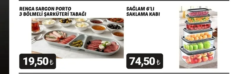 Renga Sargon Porto 3 Bölmeli Şarküteri Tabağı