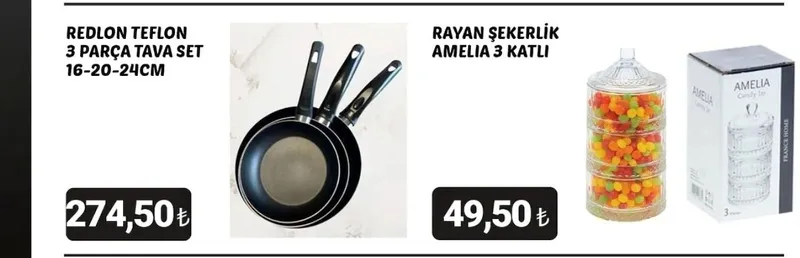 Redlon Teflon 3 Parça Tava Set 16-20-24Cm