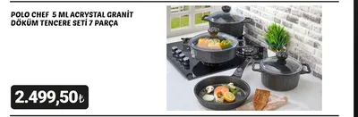 Polo Chef 5 Ml Acrystal Granit Döküm Tencere Seti 7 Parça