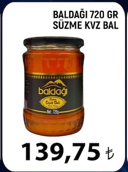 Baldağı 720 Gr Süzme Kvz Bal