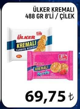 Ülker Kremalı 488 Gr 8'Li / Çilek