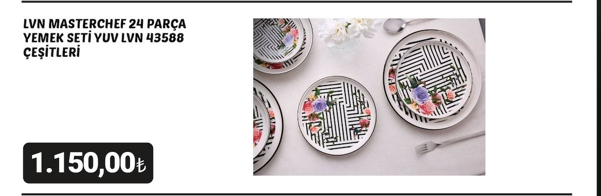 Lvn Masterchef 24 Parça Yemek Seti Yuv Lvn 43588 Çeşitleri