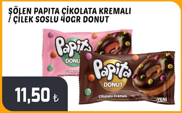 Şölen Papita Çikolata Kremali / Çilek Soslu 40Gr Donut
