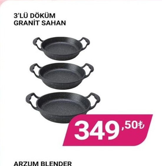 3'Lü Döküm Granit Sahan