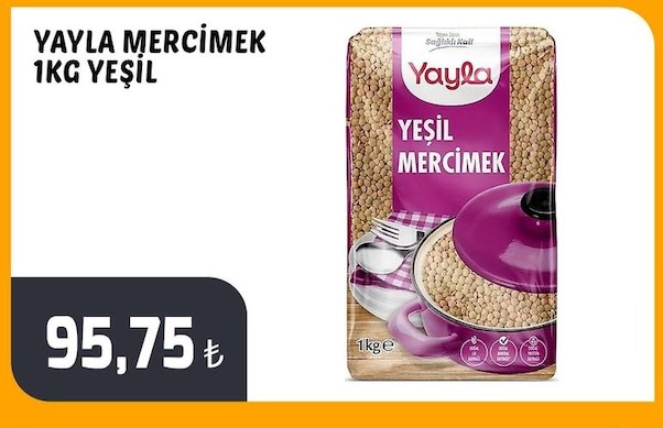 Yaylı Mercimek 1Kg Yeşil