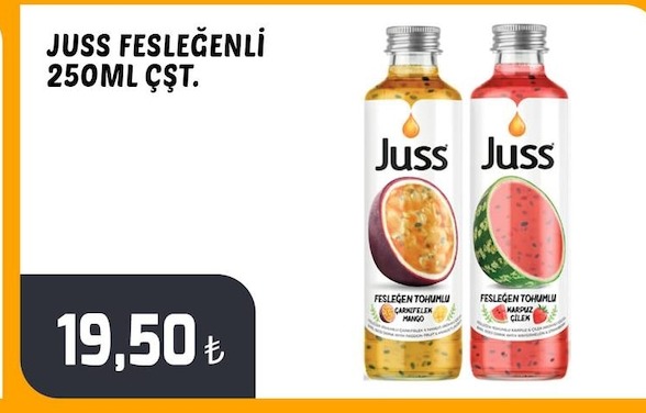 Juss Fesleğenli Mango Ve Karpuz Çilek Aromalı İçecek 250Ml