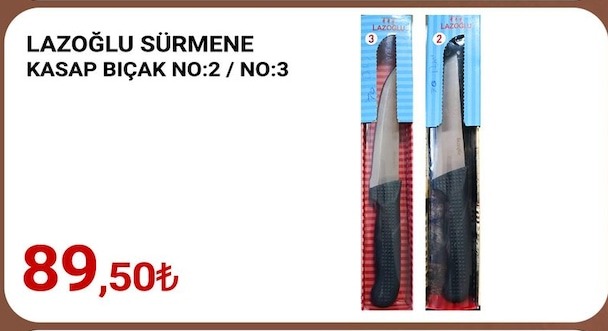 Lazoğlu Sürmene Kasap Bıçak No:2 / No:3