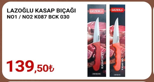 Lazoğlu Kasap Bıçağı No1 / No2 K087 Bck 030
