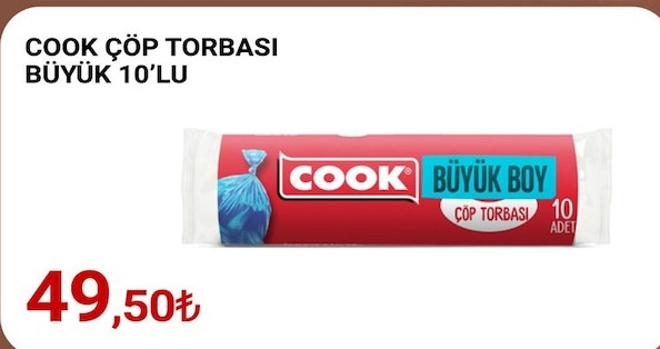 Cook Çöp Torbası Büyük 10'Lu