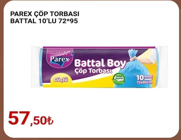 Parex Çöp Torbası Battal Boy 10Lu 72*95