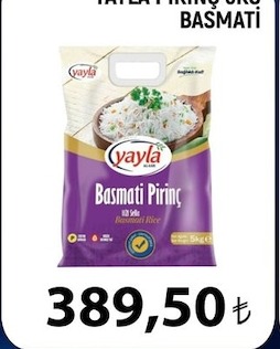Yayla Basmati Pirinç 5Kg