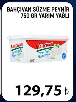 Bahçıvan Süzme Peynir 750 Gr Yarım Yağlı