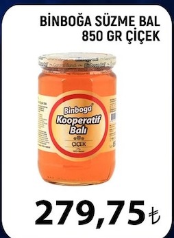 Binboğa Süzme Bal 850 Gr Çiçek