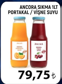 Ancora Sıkma Portakal / Vişne Suyu 1Lt