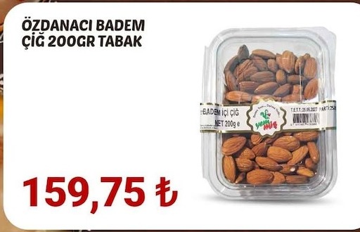 Özdanaci Badem Çiğ 200Gr