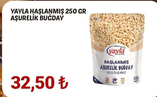 Yayla Haşlanmış 250Gr Aşurelik Buğday